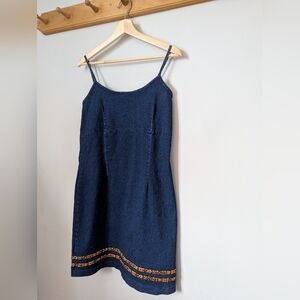 Vintage Spaghetti Strap Denim Dress